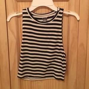 Black and White Crop Top Tank